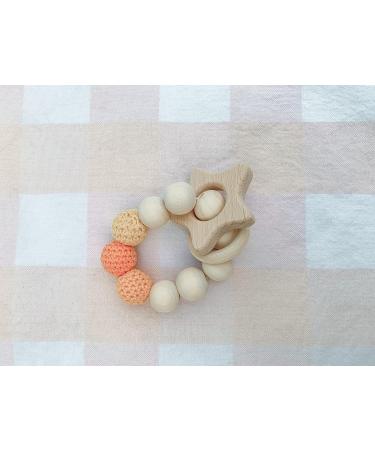 Natural Wooden Teether Bracelet - Turtle Design | Eco-Friendly Baby Teething Toy - Buy Online on GoSupps.com