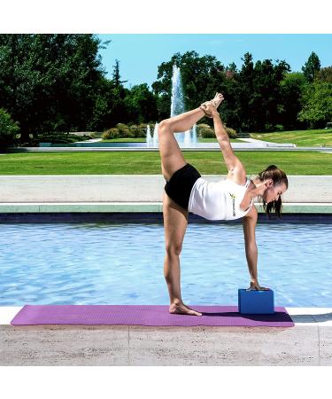 ProsourceFit High Density EVA Foam Yoga Blocks Set of 2 - Large Size 4x6x9 - Sturdy Yoga Prop in Blue - Buy Online on GoSupps.com