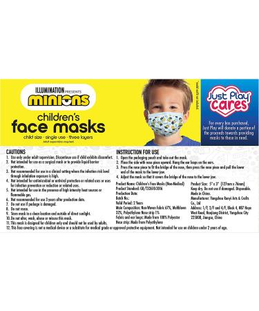 Minions 14-Count Single-Use Kids Face Masks by Just Play for Ages 2-7 - Buy Online on GoSupps.com