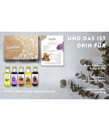Timber Taste Vinegar & Oil Gift Set - Unique Mothers Day Gift for Mom | 5 Exquisite Essential & Food Oils (5x40ml) | Perfect Kochbox Koch Set - Nutty Delicious - Buy Online on GoSupps.com