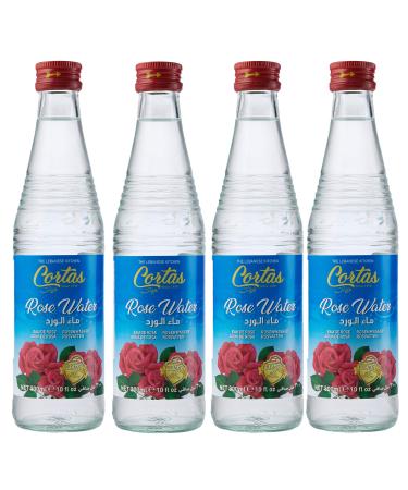 Cortas Rose Water, 10-Ounce Bottles (Pack of 4)