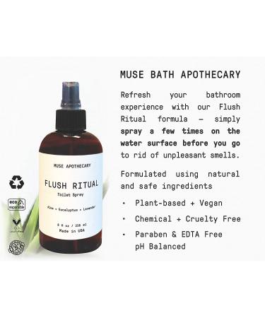 Muse Bath Apothecary Flush Ritual Toilet Spray 8oz - Aloe, Eucalyptus, Lavender | Natural Essential Oils | 2 Pack 8oz Aloe, Eucalyptus, Lavender - Use Before You Go - Buy Online on GoSupps.com
