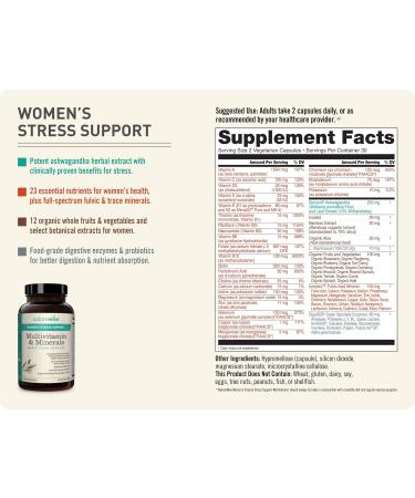 NatureWise Women's Stress Support Multivitamin with Ashwagandha & Probiotics - Energy, Focus, Mood Balance - 60 Capsules - Buy Online on GoSupps.com