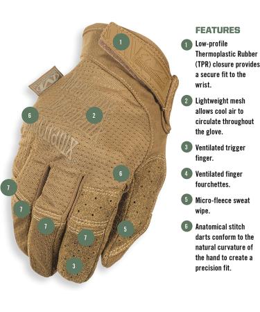 Mechanix Wear Tactical Specialty Vent Gloves - Touch Capable, High Dexterity for Airsoft, Paintball & Field Work - Men's Work Gloves (Brown, Large) - Buy Online on GoSupps.com