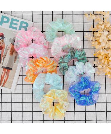 10Pcs LED Light Hair Scrunchies - Glow in the Dark Hair Ties for Women - Mermaid Party Favors - Neon Accessories for Festivals - Buy Online on GoSupps.com