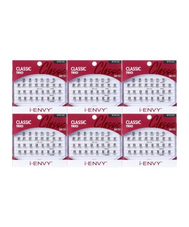 i-ENVY by KISS Trio Lash Classic Medium 30 Lashes (Pack of 6) Natural Style 3X Faster Easier Application