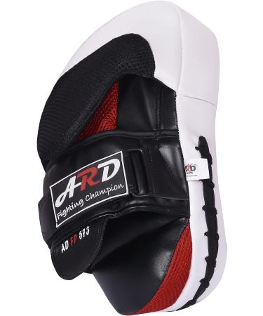 ARD Gel Punch Mitts Cowhide Leather Boxing MMA Training Kickboxing Muay Thai Focus Pad - White - Buy Online on GoSupps.com