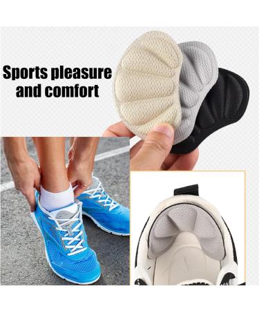 3 Pairs Adjustable Shoe Filler & Heel Cushions - Forefoot Insoles & Heel Protection Pads (Black White Beige Gray) - Buy Online on GoSupps.com