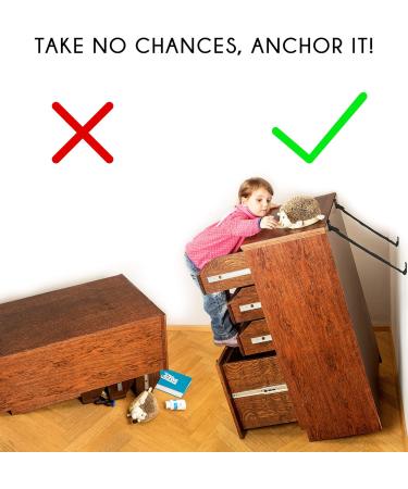 Anti-Tip Tv and Furniture Anchor Strap (2 Pairs) by Boxiki Kids. Black & White Child and Home Safety Strap. Furniture and Tv Drop Prevention Accessory for Child Proofing Your Home. 2 Pairs - Black and White - Buy Online on GoSupps.com