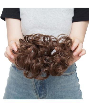Brown Messy Curly Synthetic Hair Bun Extension - Updo Donut Scrunchie for Women | 25g - Buy Online on GoSupps.com
