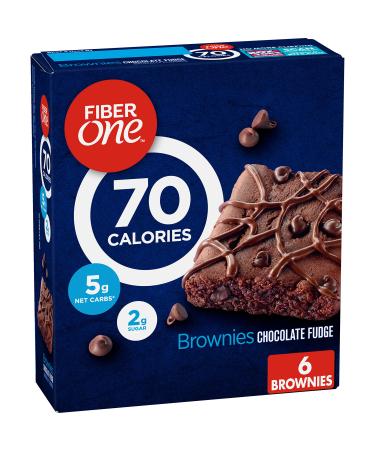 Fiber One 70 Calorie Brownies, Chocolate Fudge, Snack Bars, 6 ct