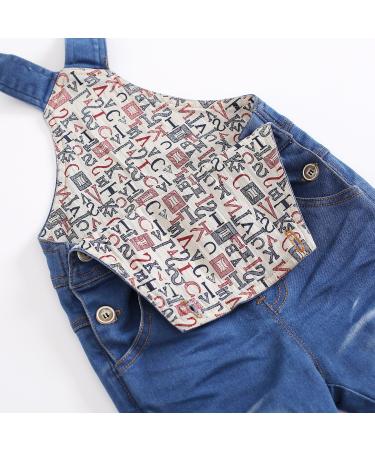 KIDSCOOL SPACE Baby & Little Boys/Girls Water Washed Ripped Soft Denim Overalls 12-18 Months Light Blue - Buy Online on GoSupps.com