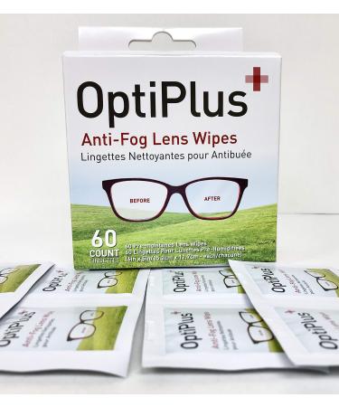 Anti-Fog Spectacles Lens Wipes OPTIPLUS Box of 60 Wipes