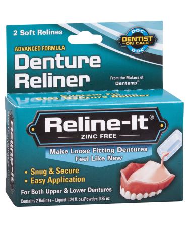 Reline-It Advanced Denture Reliner Kit for Both Upper & Lower Dentures  Easy Application  2 Soft Relines