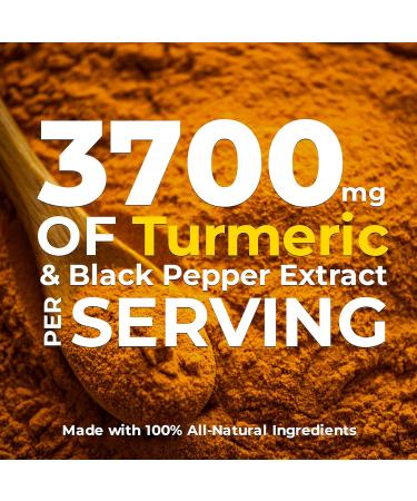 HIGH POTENCY TURMERIC CURCUMIN + BLACK PEPPER EXTRACT Powerful 3700mg per Serving (2 capsules) Source of Anti-Inflammatory and Antioxidants. Joint Pain Relief Improved Liver Function. Non-GMO Vegan Gluten Free. Zero Additives Easy to Swallow Capsules. - Buy Online on GoSupps.com