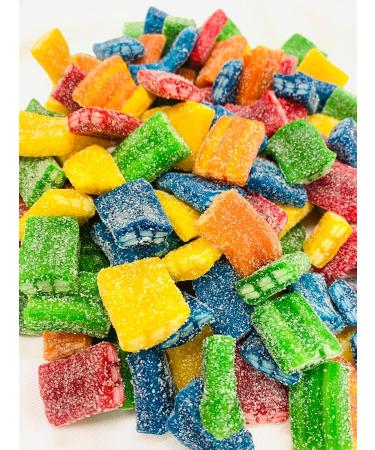 Fizzy Sour Candy Brick Sweets - 1KG Bag - Assorted Fruit Flavour Jelly Sweets - Brick Sweets - Buy Online on GoSupps.com