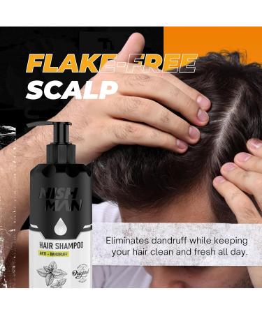  nishman NISHMAN Hair Shampoo Anti-Dandruff Formula 480ml Soothing & Nourishing Scalp Care Moisturizing Shampoo for Men & Women Eliminates Dandruff Reduces Itching - Buy Online on GoSupps.com