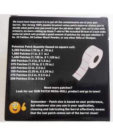 Marksman Precision Gun Patch Mini-Roll - 200 Absorbent Cotton Patches for Rifle, Handgun, Shotgun, and More - Buy Online on GoSupps.com