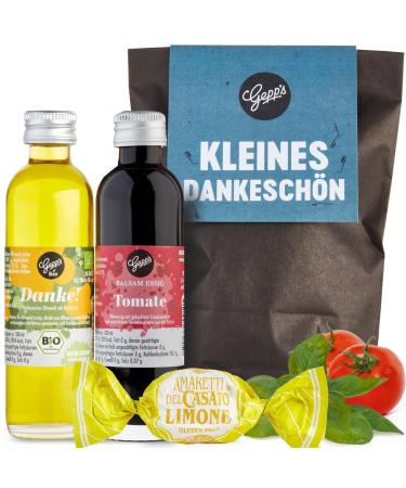 Gepp's delicatessen Surprise bag "Thank you" I Small thank you gift with basil olive oil vinegar specialty Tomate and Amaretti i gourmet gift set to say thank you with delicious delicacies - Buy Online on GoSupps.com