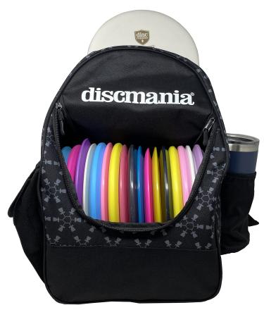 Discmania Fanatic Go Backpack Disc Golf Backpack  13-18 Disc Main Storage Plus Deep Putter Pocket  32 Ounce Bottle Holder, Water Resistant Disc Golf Bag Black