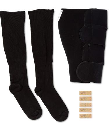 Medline COMPRECARES Reusable Compression Garment Kit - Knee-High Black Size Large Tall | Post-Surgical Recovery & Varicose Vein Relief - International Shipping Available - Buy Online on GoSupps.com