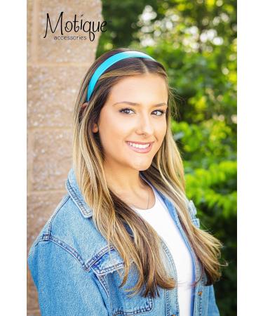 Motique Accessories 1 Inch Vegan Leather Headband for Women and Girls (Blue) - Buy Online on GoSupps.com
