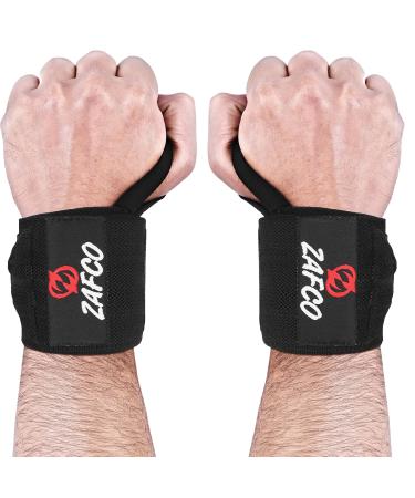 Zafco Sports Weightlifting Wrist Wraps with 18" True Length with Thumb Loop in Premium Quality Brace Your Wrists to Push Heavier, Avoid Injury & Improve Your Workout Instantly - for Men & Women