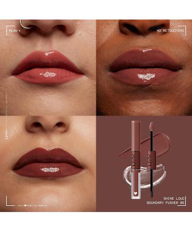 NYX Shine Loud Long-Lasting Liquid Lipstick & Clear Lip Gloss - Boundary Pusher (Warm Brown) - Buy Online on GoSupps.com