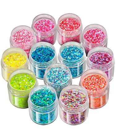 Chunky Glitter, YGDZ 13 Colors Holographic Iridescent Rainbow Sequins Nail Body Glitter Face Hair Eye Makeup Cosmetic Festival Glitter