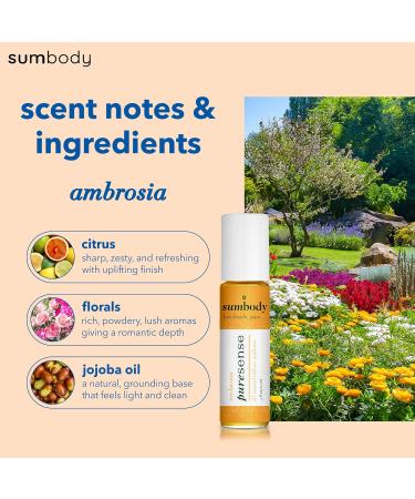 Perfume Oil for Women Puresense Ambrosia - (10ml) Aromatic Roll On Perfumes for Women Therapeutic Grade Oil Blend Organic Body Oil Fragrances Travel Size Women Perfume Made in USA - Buy Online on GoSupps.com