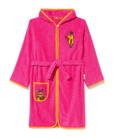 Playshoes Unisex Children's Terry Cloth Bathrobe Dressing Gown 98-104 pink The Mouse