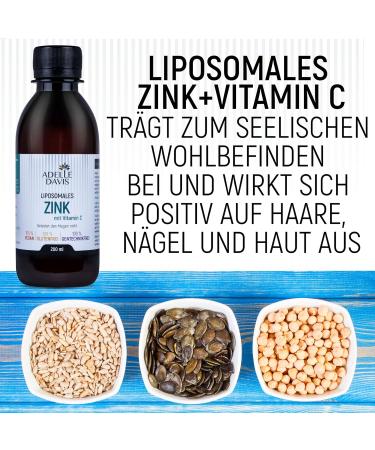  Adelle Davis Liposomal zinc 15mg with vitamin C 1000mg 200ml high-dose liquid formula with sunflower lecithin vegan non-GMO soy and gluten free - Buy Online on GoSupps.com