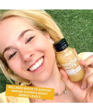 Fighter Shots Ginger + Marine Collagen (12x60ml) | Skin & Hair Health | Natural Morning/Post-Workout Boost | No Preservatives - Buy Online on GoSupps.com