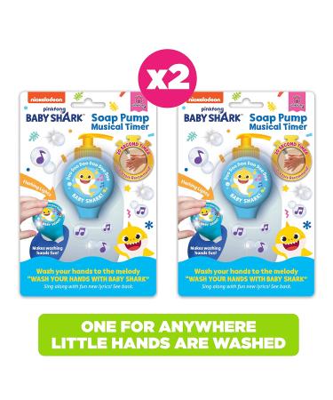 Baby Shark Musical Soap Pump Topper and Timer for Kids Hand Washing Blue 2 Pack - Buy Online on GoSupps.com