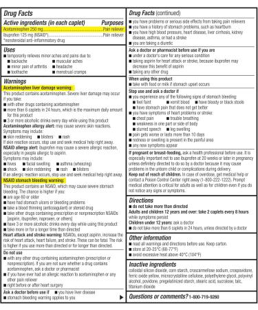 GoodSense Dual Action Acetaminophen & Ibuprofen Tablets for Back Pain Relief - 250 mg/125 mg 36 Count International Shipping Available - Buy Online on GoSupps.com