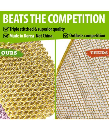 Heavy Duty Non Scratch Scouring Pads and Pot Scrubbers - Durable Mesh Dish Cloth - Odor-Free Pan Cleaner - Korea Made 2PCs - Buy Online on GoSupps.com