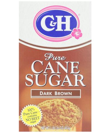 C&H Pure Cane, Granulated Dark Brown Sugar, 1 lb