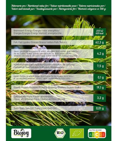 Buy BioJoy Organic Siberian Cedar Nuts (1 kg) - Shell-Free Alternative to Pine Nuts (Pinus Sibirica) | Premium Quality Cedar Kernels - Buy Online on GoSupps.com