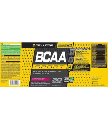 Cellucor BCAA Sport Post-Workout Intra Workout Powder Sports Drink Supplements for Hydration Endurance & Recovery Watermelon 30 Servings Watermelon 30 Servings (Pack of 1) - Buy Online on GoSupps.com