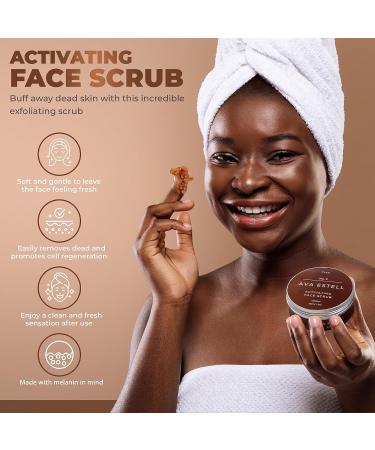 AVA ESTELL Activating Face Scrub Exfoliator - 100% Natural Exfoliator Face Scrub for Women and Men - Soft Gentle and Promotes Cell Regeneration - Sugar Facial Scrub Exfoliator - 150 ml - Buy Online on GoSupps.com
