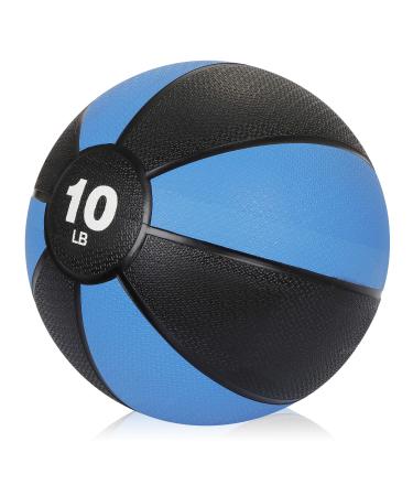 F2C 6lbs 8lbs 10lbs 12lbs Medicine Balls Workout Med Ball for Core Strength, Balance, Coordination Exercise Non-Slip Rubber Shell Textured Surface 10lbs blue