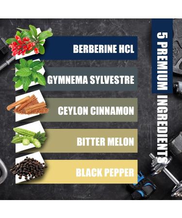 BMVINVOL 5-in-1 Berberine Supplement with Ceylon Cinnamon Gymnema Sylvestre Bitter Melon & Black Pepper - Supports Immune Function Cardiovascular Heart (60 Count) - Buy Online on GoSupps.com