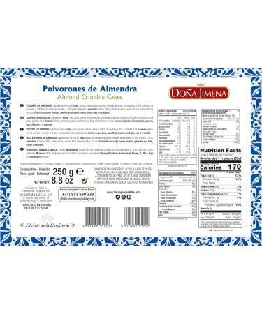 Do a Jimena Polvorones Base de Farine de Bl /d'Amandes Grill es 250 g 1 Unit (Lot de 2) - Buy Online on GoSupps.com