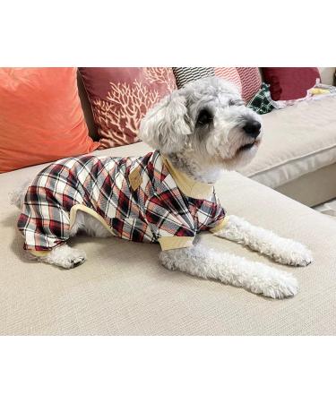 XPUDAC 4 Pack X-Large Dog Pajamas - Plaid Puppy Onesies for Small Dogs & Cats - Christmas Pet Apparel Set in Red Green Khaki Grey - Buy Online on GoSupps.com