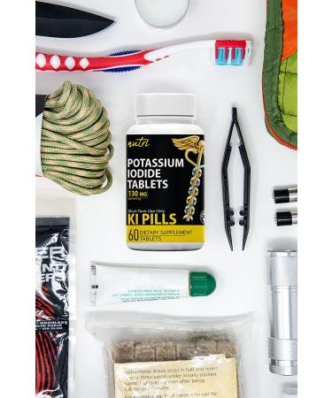 Potassium Iodide Radiation Tablets 130mg (5 Pack) - 300 Tablets EXP 10/2032 - Anti Nuclear Fallout Ki Pills - YODO Naciente - Buy Online on GoSupps.com