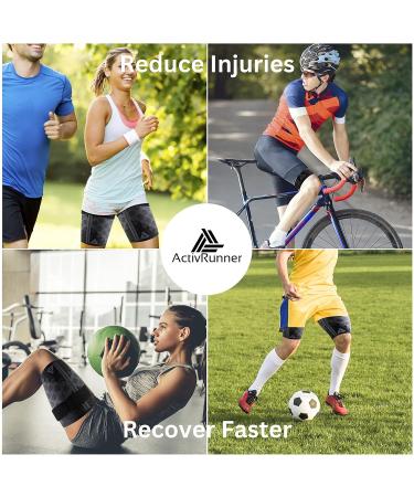 ActivRunner Thigh Compression Support Sleeve (2 Pack) - Adjustable Non-Slip Strap for Hamstring & Quadricep - Men & Women (Medium) - Buy Online on GoSupps.com