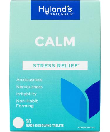 Hyland's Naturals Calm Tablets, Stress Relief Supplement, Natural Relief Of Anxiousness, Nervousness, And Irritability, 50 Count