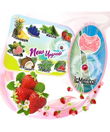icMentol-New improved recipe 100 capsules menthol balls aroma capsule aroma balls DIY click balls (ice strawberry)