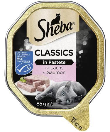 Sheba Katznassfuck Classics in Pastete with salmon 22 shells 11x85g (2 -pack) - high -quality cat food wet as pate with fine pieces salmon (MSC)