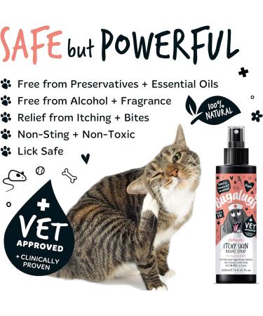 BUGALUGS itchy dog skin relief Antiseptic spray for dogs puppy cats & pets - Dog grooming Antibacterial Antifungal for dog itchy skin relief- use with our dog shampoo sensitive skin 200ml Spray - Buy Online on GoSupps.com